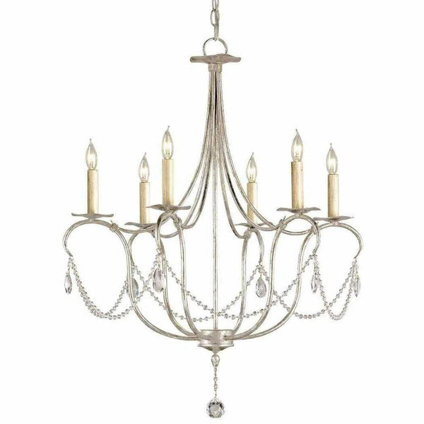 Silver Leaf Crystal Lights Silver Small Chandelier Chandeliers LOOMLAN By Currey & Co