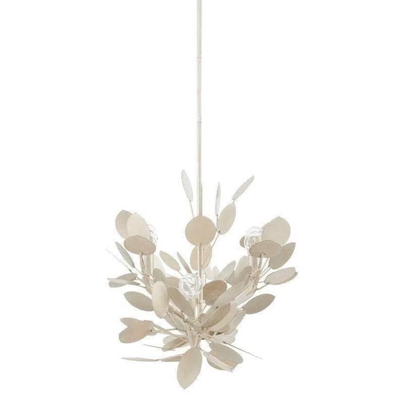 Silver Leaf Lunaria Oval Chandelier Chandeliers LOOMLAN By Currey & Co