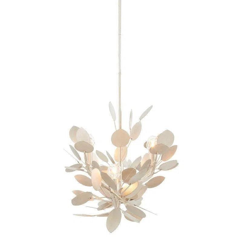 Silver Leaf Lunaria Oval Chandelier Chandeliers LOOMLAN By Currey & Co