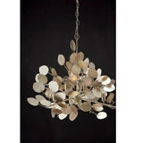 Silver Leaf Lunaria Oval Chandelier Chandeliers LOOMLAN By Currey & Co