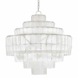 Silver Leaf Opaque White Sommelier Blanc Chandelier Chandeliers LOOMLAN By Currey & Co