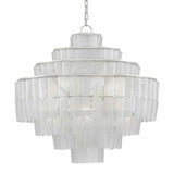 Silver Leaf Opaque White Sommelier Blanc Chandelier Chandeliers LOOMLAN By Currey & Co