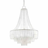 Silver Leaf Opaque White Vintner Blanc Chandelier Chandeliers LOOMLAN By Currey & Co