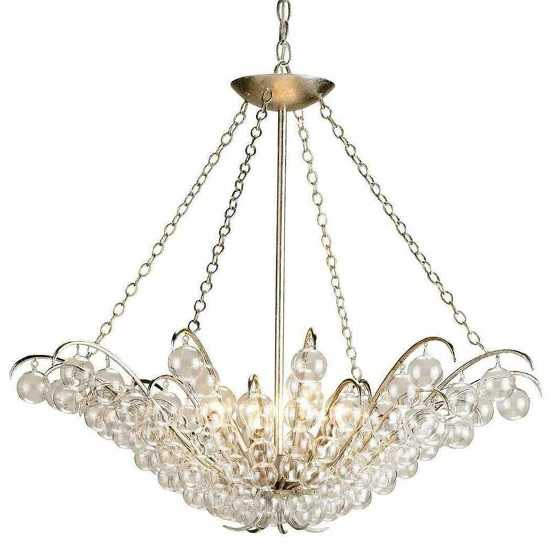 Silver Leaf Quantum Chandelier Chandeliers LOOMLAN By Currey & Co