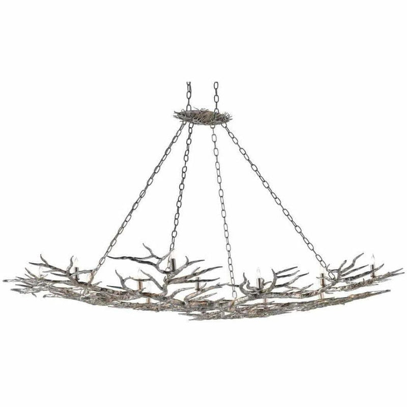 Silver Leaf Rainforest Silver Chandelier Chandeliers LOOMLAN By Currey & Co