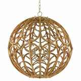 Silver Leaf Smoke wood Natural Cape Verde Orb Chandelier Chandeliers LOOMLAN By Currey & Co