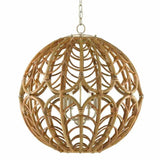 Silver Leaf Smoke wood Natural Cape Verde Orb Chandelier Chandeliers LOOMLAN By Currey & Co