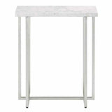 Silver Leaf White Cora Accent Table Side Tables LOOMLAN By Currey & Co