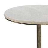 Silver Mid-Century Modern Left Bank Marble Table Side Tables LOOMLAN By Jamie Young