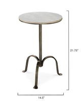 Silver Mid-Century Modern Left Bank Marble Table Side Tables LOOMLAN By Jamie Young