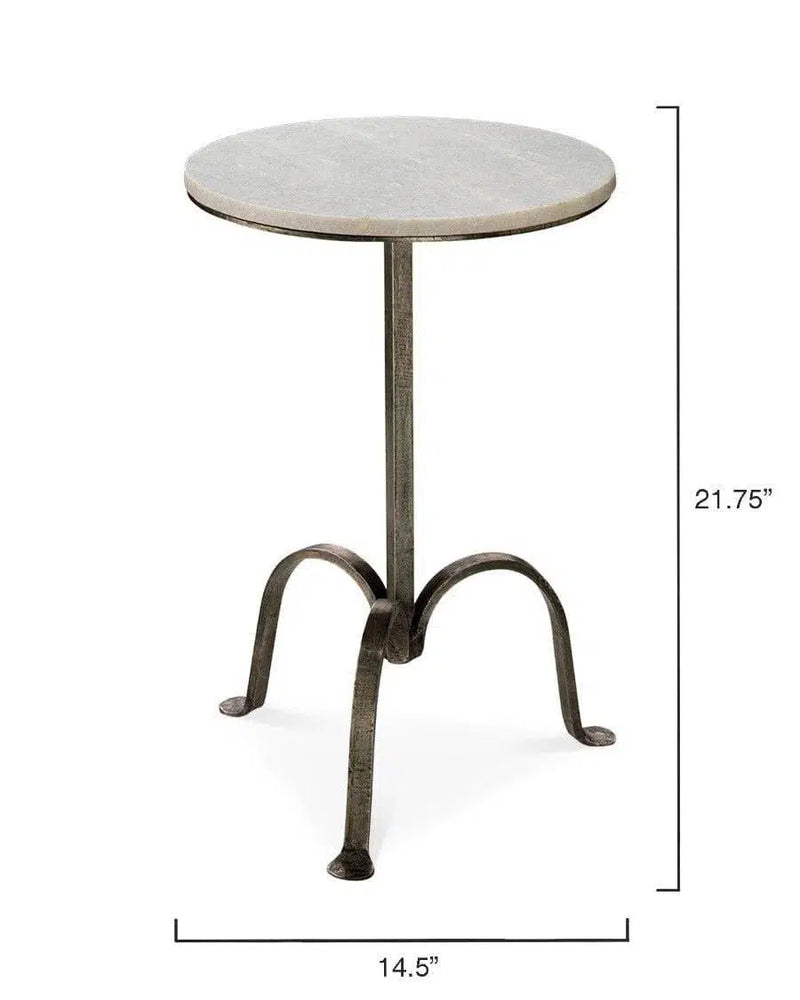 Silver Mid-Century Modern Left Bank Marble Table Side Tables LOOMLAN By Jamie Young