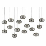 Silver Nickel Pepper Rectangular 15-Light Multi-Drop Pendant Pendants LOOMLAN By Currey & Co