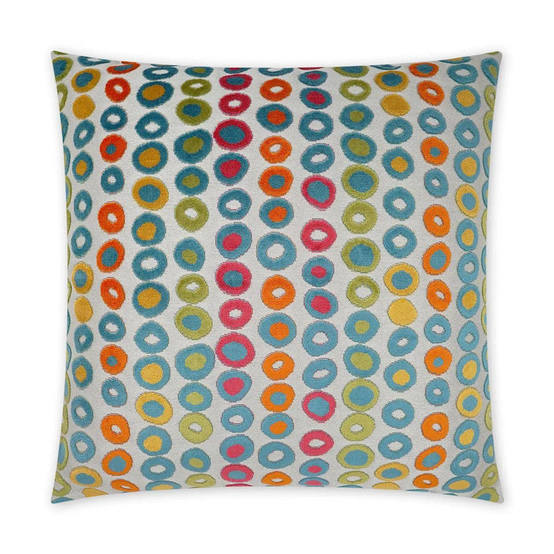 Simetra Circular Dots Multi Color Large Throw Pillow With Insert Throw Pillows LOOMLAN By D.V. Kap