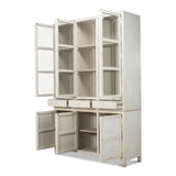 Simplicity Bookcase Curio With Glass Doors and Drawers Buffets & Curios LOOMLAN By Sarreid