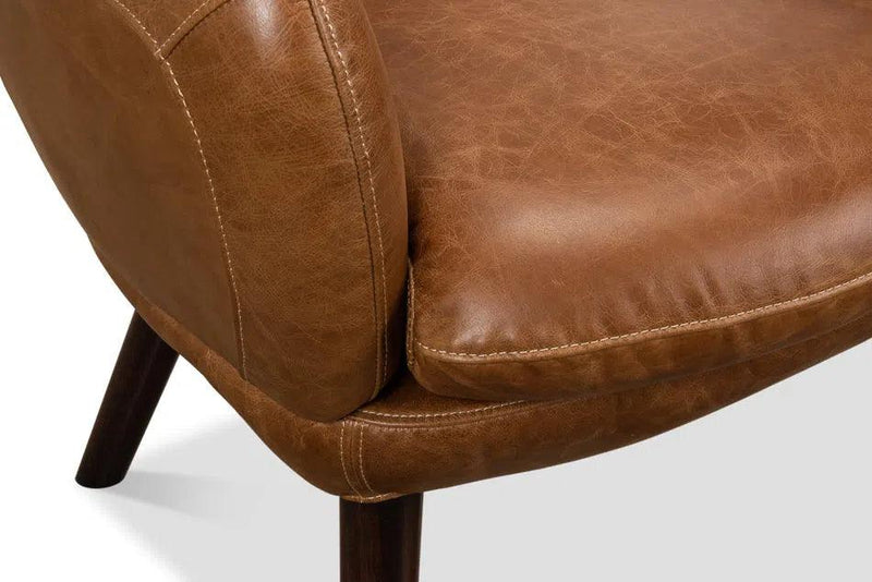 Sinclair Arm Chair Unique Leather Accent Chair Accent Chairs LOOMLAN By Sarreid