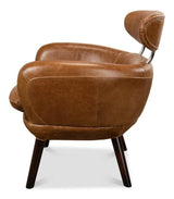 Sinclair Arm Chair Unique Leather Accent Chair Accent Chairs LOOMLAN By Sarreid