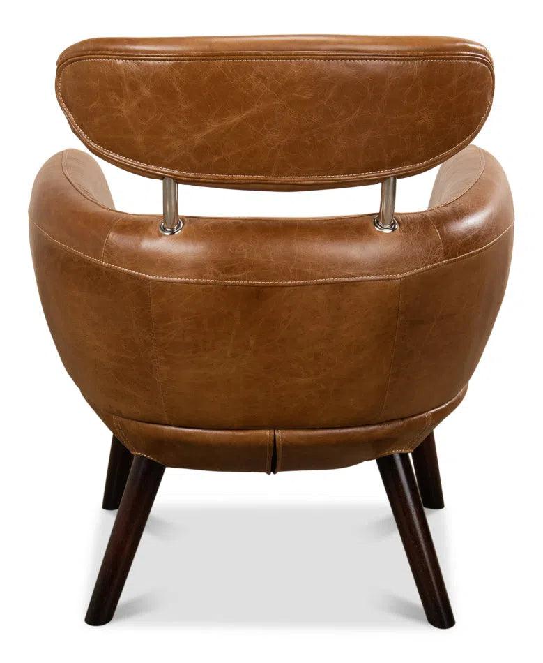 Sinclair Arm Chair Unique Leather Accent Chair Accent Chairs LOOMLAN By Sarreid