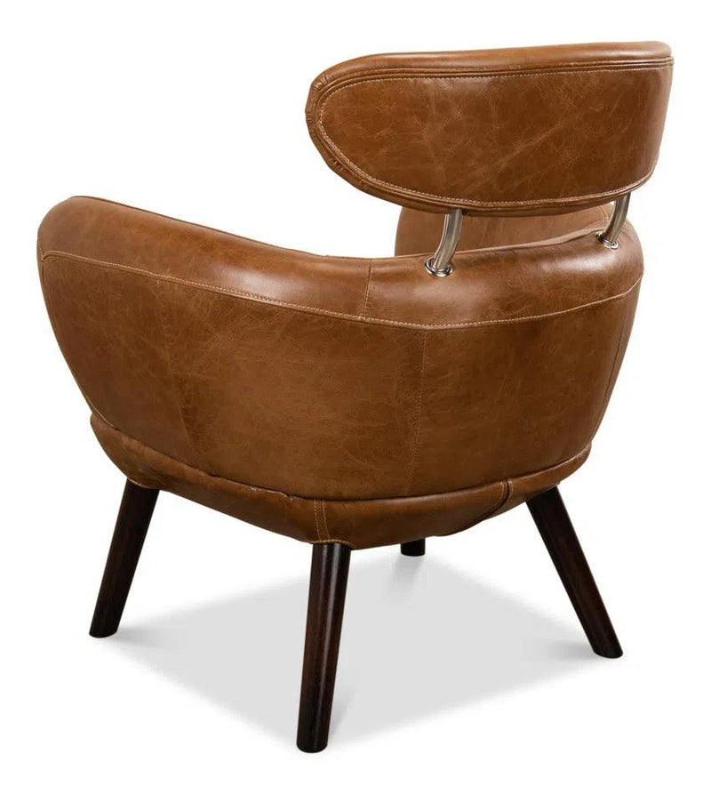 Sinclair Arm Chair Unique Leather Accent Chair Accent Chairs LOOMLAN By Sarreid