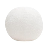 Single 14" Round Accent Pillow Ball in White Faux Shearling Throw Pillows LOOMLAN By Diamond Sofa