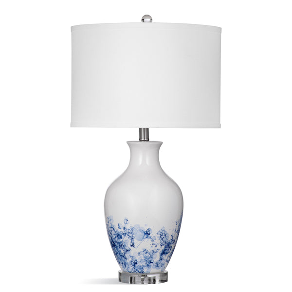 Sirius Ceramic and Crystal White Table Lamp Table Lamps LOOMLAN By Bassett Mirror