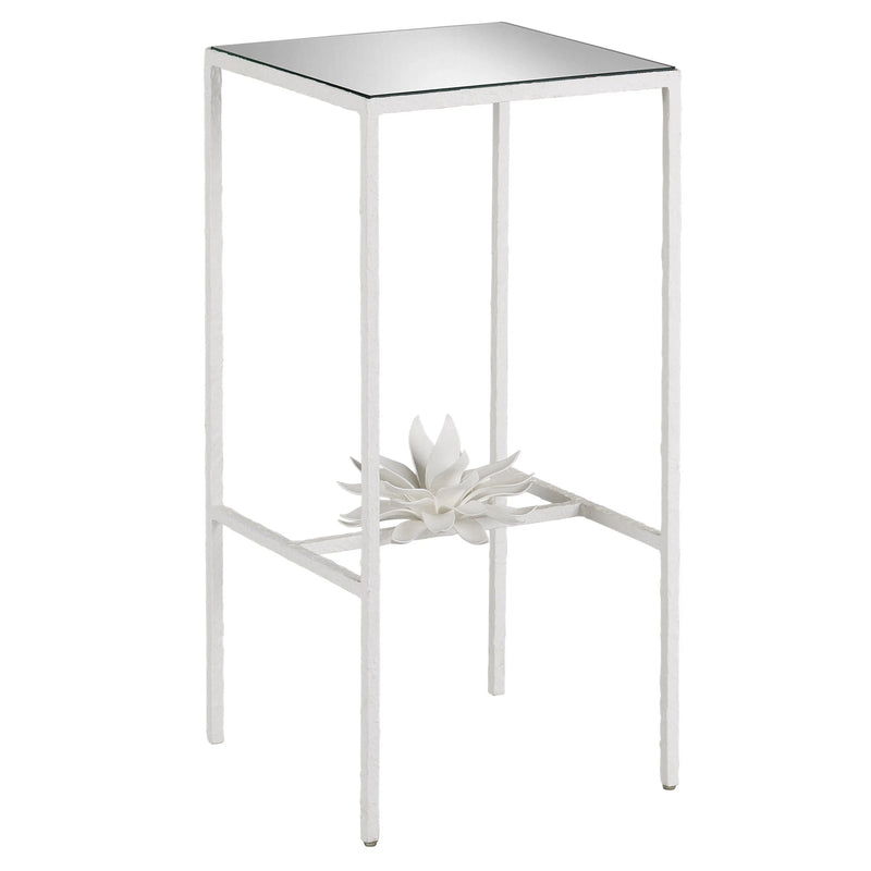 Sisalana White Accent Table Side Tables LOOMLAN By Currey & Co