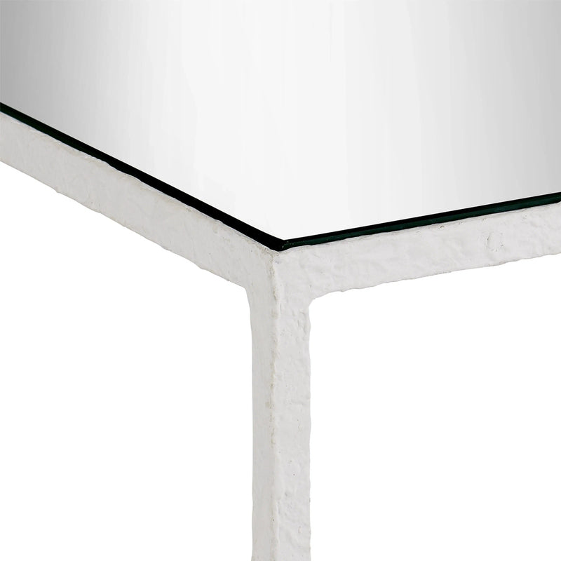 Sisalana White Accent Table Side Tables LOOMLAN By Currey & Co