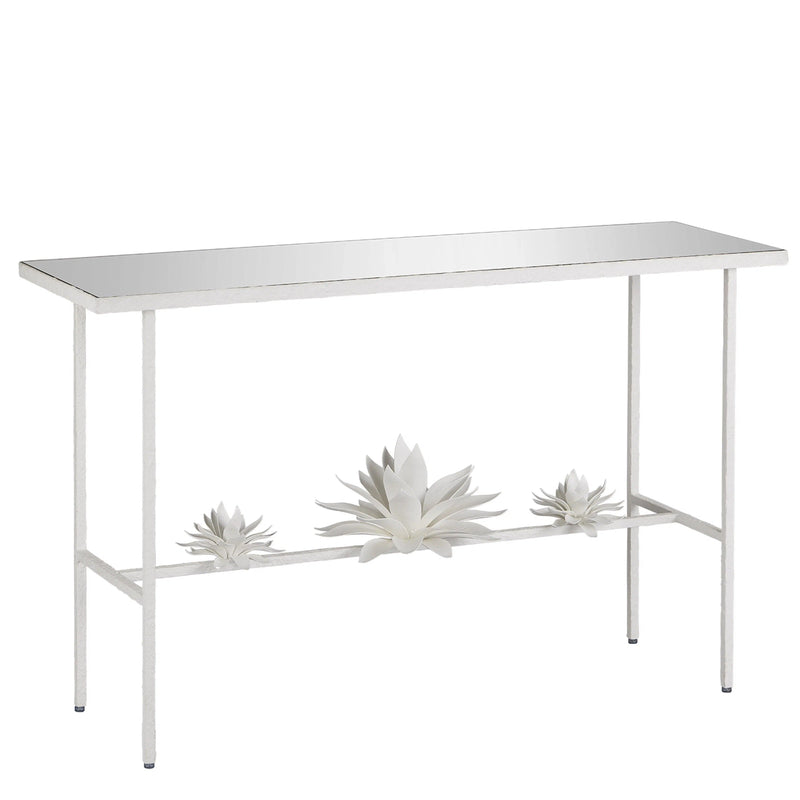 Sisalana White Console Table Console Tables LOOMLAN By Currey & Co