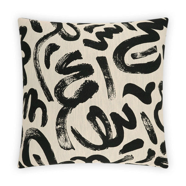 Sketch Black Throw Pillow With Insert Throw Pillows LOOMLAN By D.V. Kap