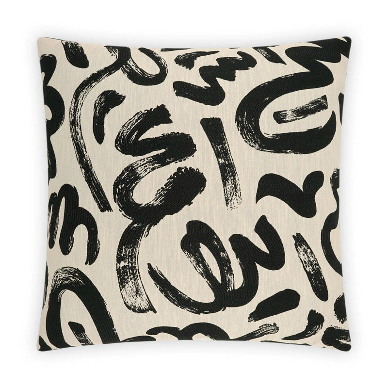 Sketch Black Throw Pillow With Insert Throw Pillows LOOMLAN By D.V. Kap