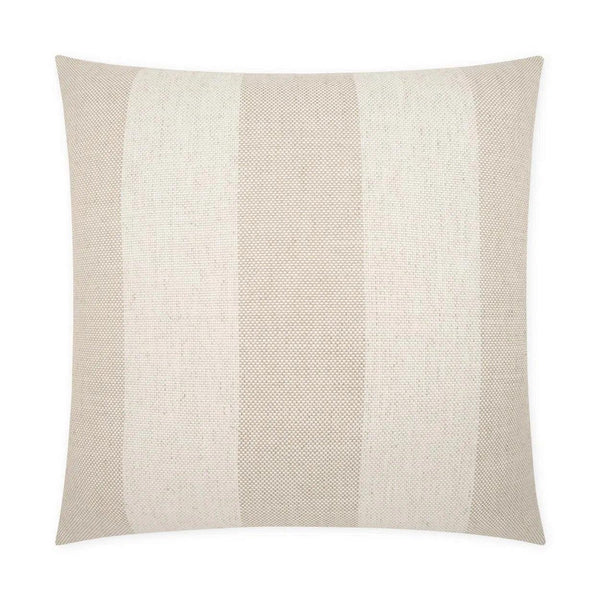 Skippy Flax Beach Stripes Ivory Large Throw Pillow With Insert Throw Pillows LOOMLAN By D.V. Kap