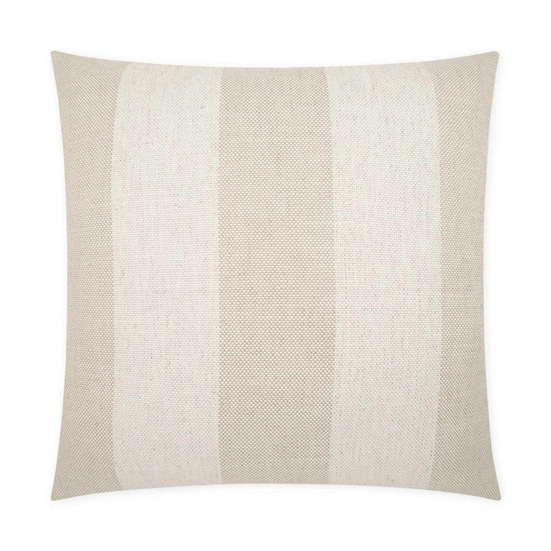 Skippy Flax Beach Stripes Ivory Large Throw Pillow With Insert Throw Pillows LOOMLAN By D.V. Kap