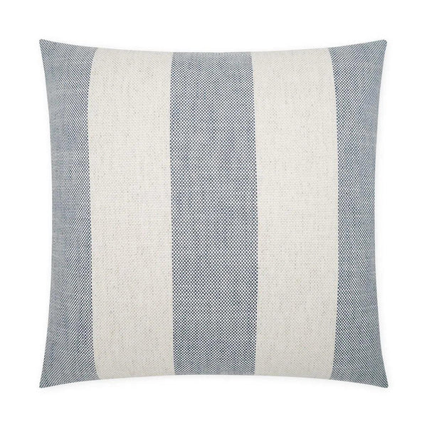 Skippy Harbor Beach Stripes Blue Large Throw Pillow With Insert Throw Pillows LOOMLAN By D.V. Kap