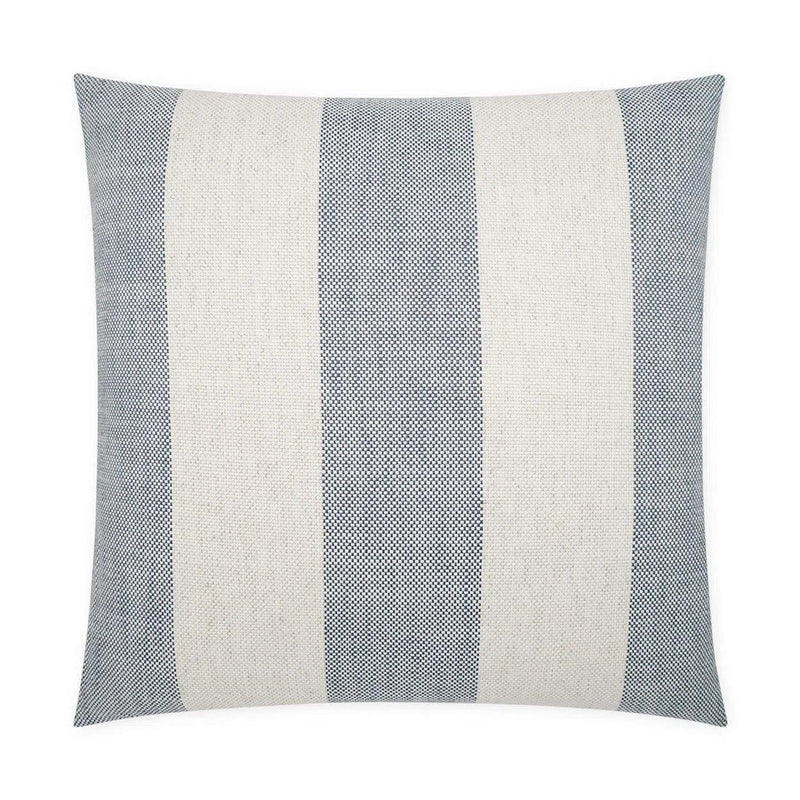 Skippy Harbor Beach Stripes Blue Large Throw Pillow With Insert Throw Pillows LOOMLAN By D.V. Kap