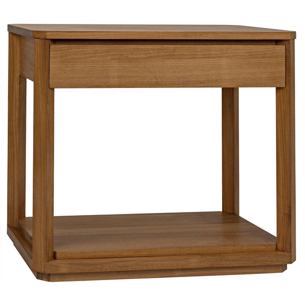 SL11 Teak Wood Rectangle Side Table Side Tables LOOMLAN By Noir