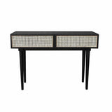 Slim Black Console Table With Drawers Wood Top Wood Base Console Tables LOOMLAN By LH Imports