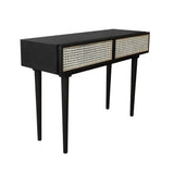 Slim Black Console Table With Drawers Wood Top Wood Base Console Tables LOOMLAN By LH Imports