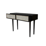 Slim Black Console Table With Drawers Wood Top Wood Base Console Tables LOOMLAN By LH Imports