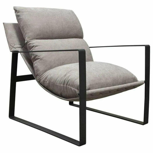 Sling Accent Chair in Grey Black Powder Coated Metal Frame Accent Chairs LOOMLAN By Diamond Sofa