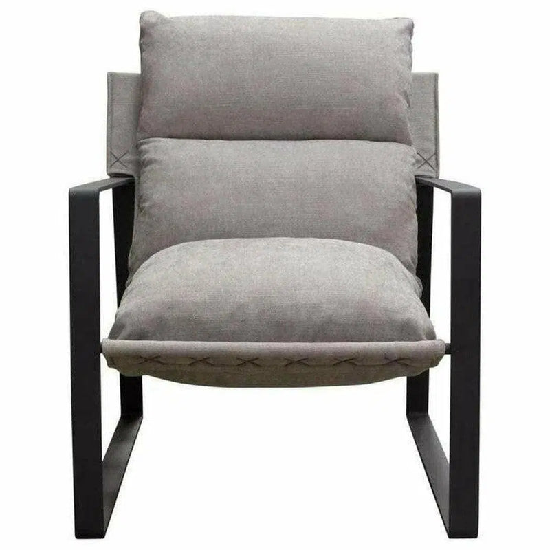 Sling Accent Chair in Grey Black Powder Coated Metal Frame Accent Chairs LOOMLAN By Diamond Sofa