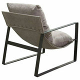 Sling Accent Chair in Grey Black Powder Coated Metal Frame Accent Chairs LOOMLAN By Diamond Sofa