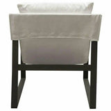 Sling Accent Chair in White Linen Fabric and Metal Frame Accent Chairs LOOMLAN By Diamond Sofa