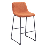 Smart Barstool (Set of 2) Burnt Orange Bar Stools LOOMLAN By Zuo Modern