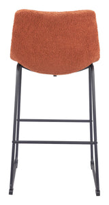 Smart Barstool (Set of 2) Burnt Orange Bar Stools LOOMLAN By Zuo Modern