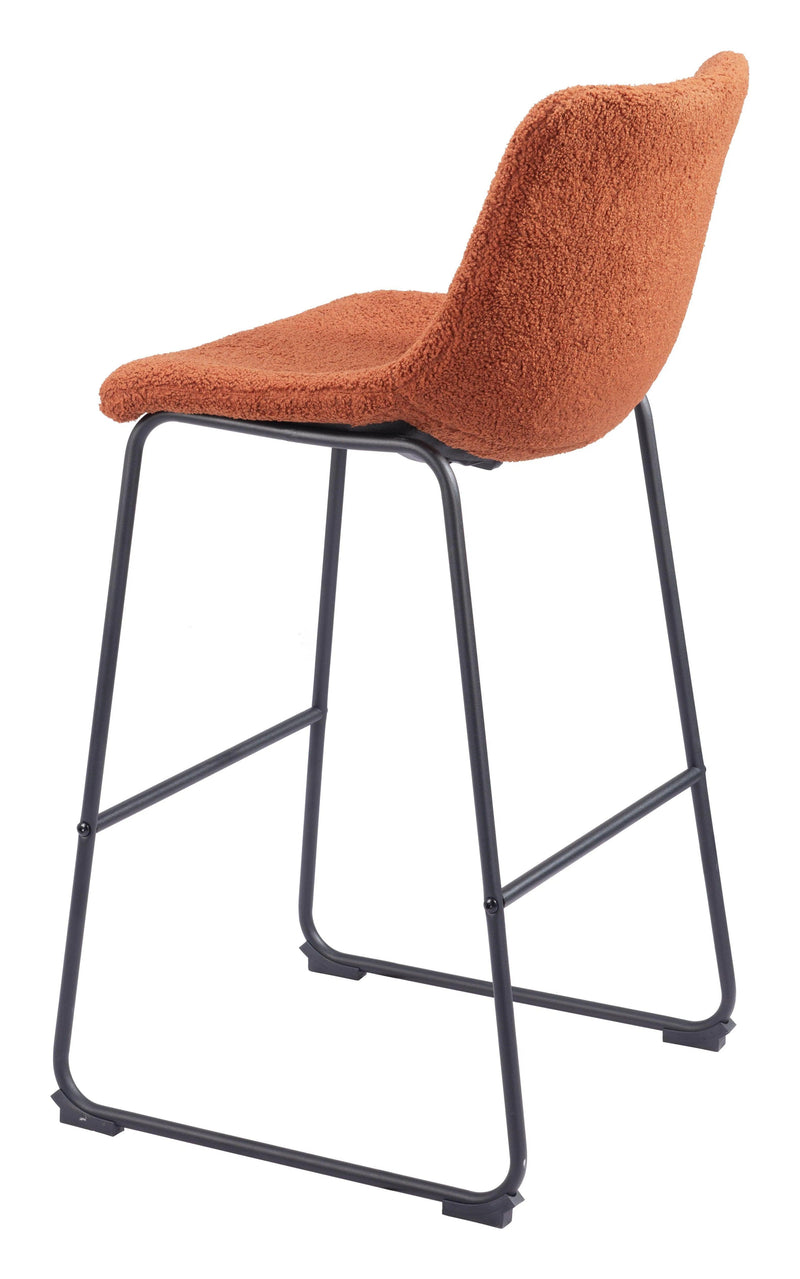 Smart Barstool (Set of 2) Burnt Orange Bar Stools LOOMLAN By Zuo Modern