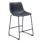 Smart Counter Stool (Set of 2) Black Counter Stools LOOMLAN By Zuo Modern