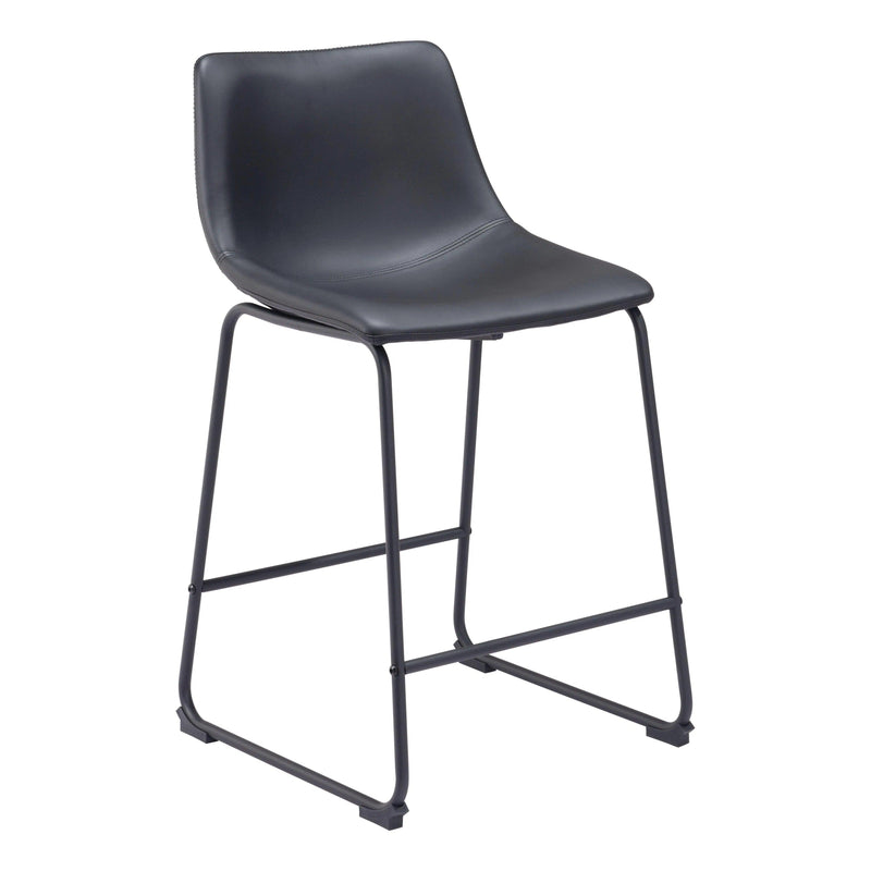 Smart Counter Stool (Set of 2) Black Counter Stools LOOMLAN By Zuo Modern