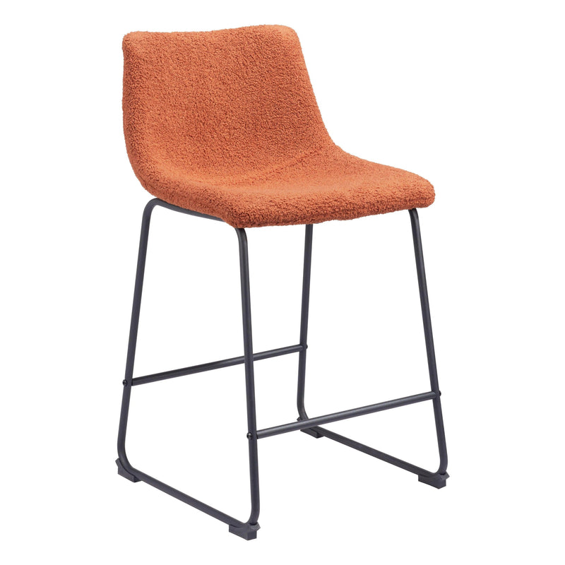 Smart Counter Stool (Set of 2) Burnt Orange Counter Stools LOOMLAN By Zuo Modern