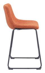 Smart Counter Stool (Set of 2) Burnt Orange Counter Stools LOOMLAN By Zuo Modern