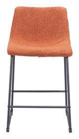 Smart Counter Stool (Set of 2) Burnt Orange Counter Stools LOOMLAN By Zuo Modern