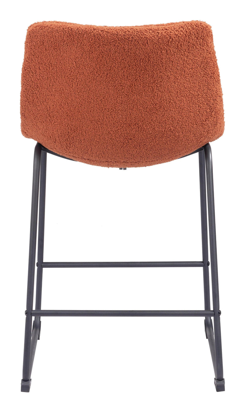 Smart Counter Stool (Set of 2) Burnt Orange Counter Stools LOOMLAN By Zuo Modern